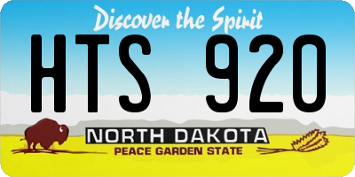 ND license plate HTS920