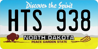 ND license plate HTS938