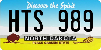 ND license plate HTS989