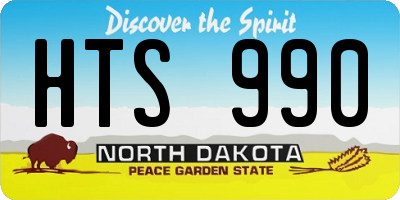 ND license plate HTS990