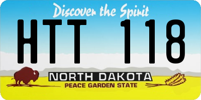 ND license plate HTT118