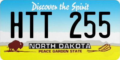 ND license plate HTT255
