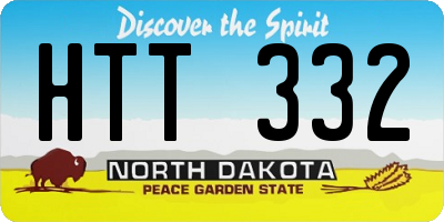 ND license plate HTT332