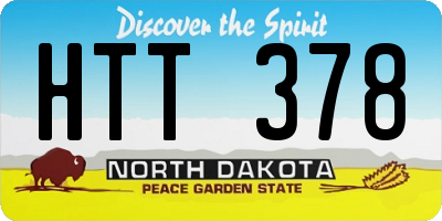 ND license plate HTT378