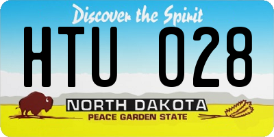 ND license plate HTU028