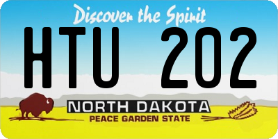 ND license plate HTU202