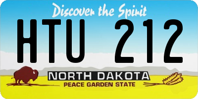 ND license plate HTU212