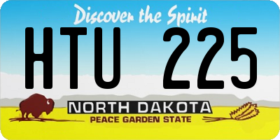 ND license plate HTU225