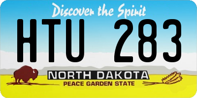ND license plate HTU283