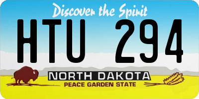 ND license plate HTU294