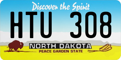 ND license plate HTU308