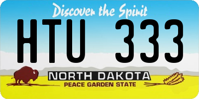 ND license plate HTU333