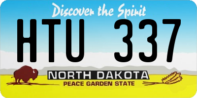 ND license plate HTU337