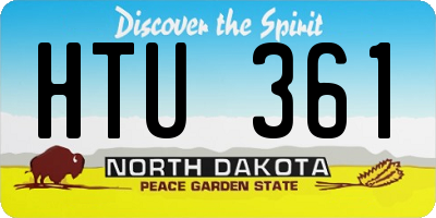 ND license plate HTU361