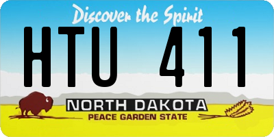 ND license plate HTU411