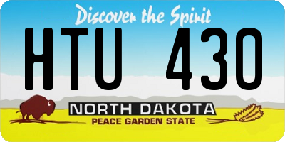 ND license plate HTU430