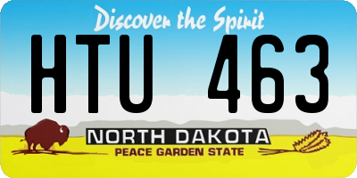 ND license plate HTU463