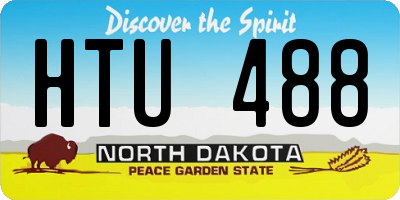 ND license plate HTU488