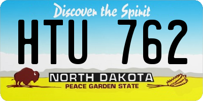 ND license plate HTU762