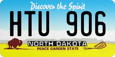 ND license plate HTU906