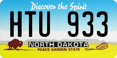 ND license plate HTU933