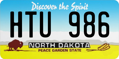 ND license plate HTU986
