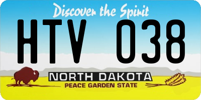 ND license plate HTV038