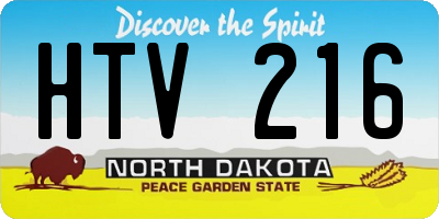 ND license plate HTV216