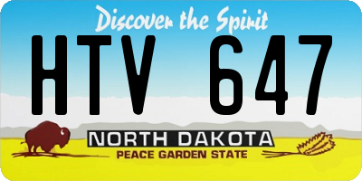 ND license plate HTV647