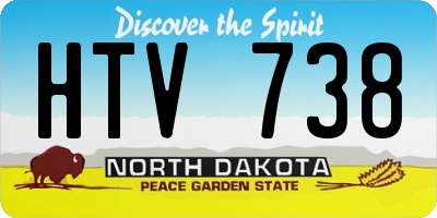 ND license plate HTV738