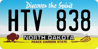 ND license plate HTV838