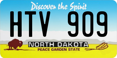 ND license plate HTV909