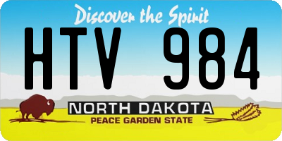 ND license plate HTV984