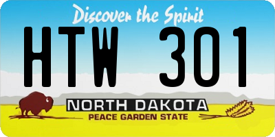 ND license plate HTW301