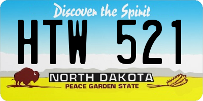 ND license plate HTW521