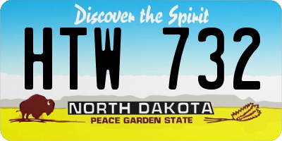 ND license plate HTW732