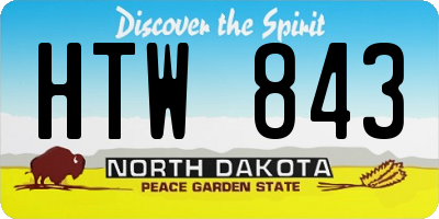 ND license plate HTW843