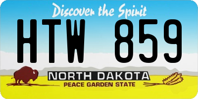 ND license plate HTW859