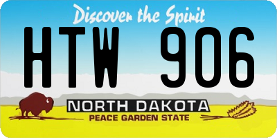 ND license plate HTW906