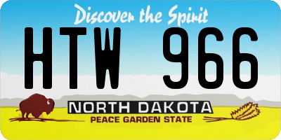 ND license plate HTW966
