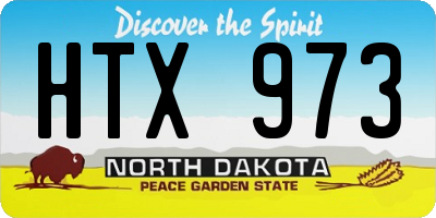 ND license plate HTX973