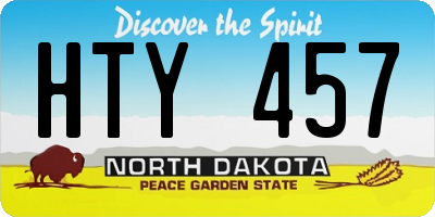 ND license plate HTY457