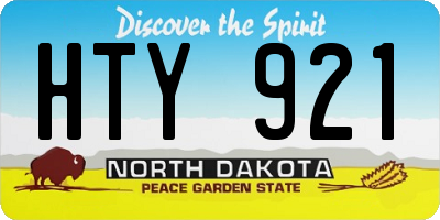 ND license plate HTY921