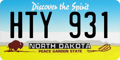 ND license plate HTY931