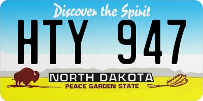ND license plate HTY947
