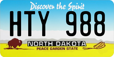 ND license plate HTY988