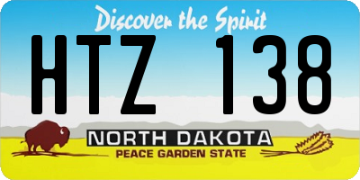 ND license plate HTZ138