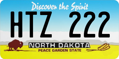 ND license plate HTZ222