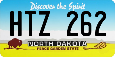 ND license plate HTZ262