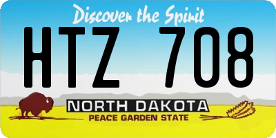 ND license plate HTZ708